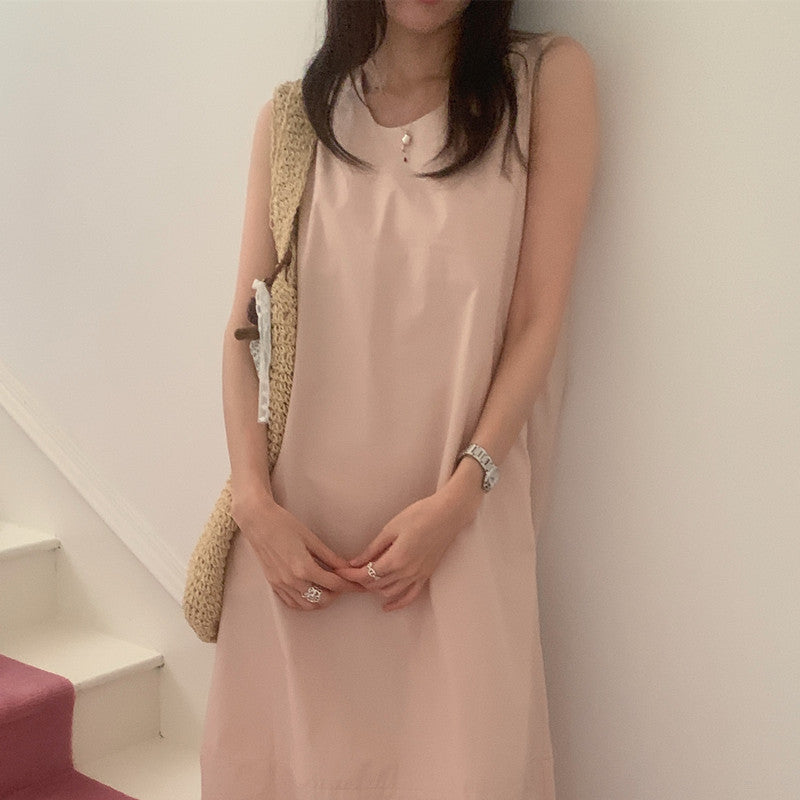 【F60322】實拍日系簡約前後兩穿開叉洋裝250408