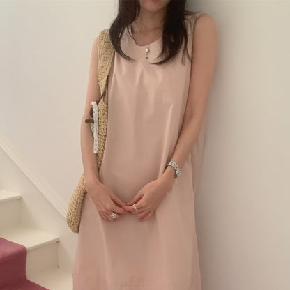 【F60322】實拍日系簡約前後兩穿開叉洋裝250408