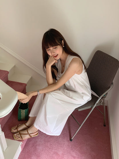【F60322】實拍日系簡約前後兩穿開叉洋裝250408
