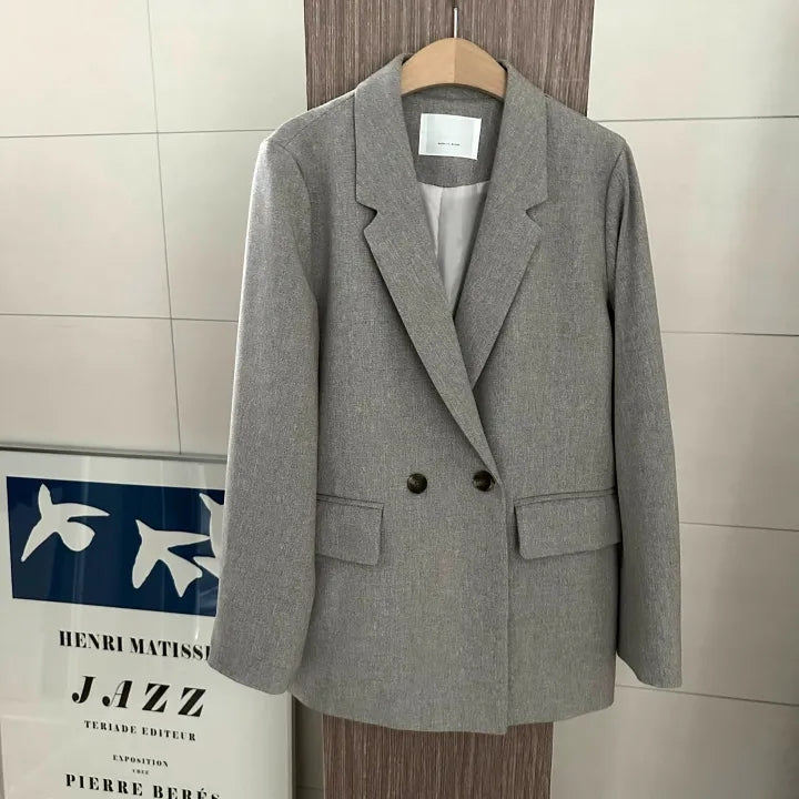 【F60142】韓國春秋復古休閒簡約西裝外套250218