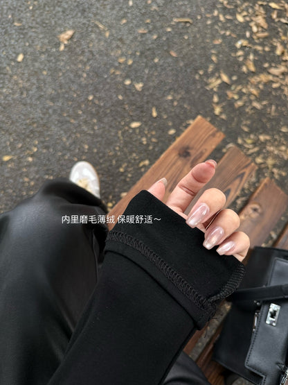 【F60768】都會個性・背帶式磨毛加厚高領內搭衣261012