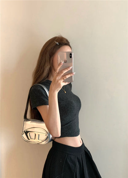 【F60330】實拍復古美式超百搭短版T恤250408