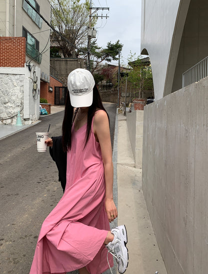 【F60474】韓系夏季法式氣質簡約慵懶度假洋裝250616