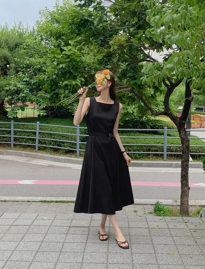 【F60475】韓系夏季法式氣質高級顯瘦洋裝250616