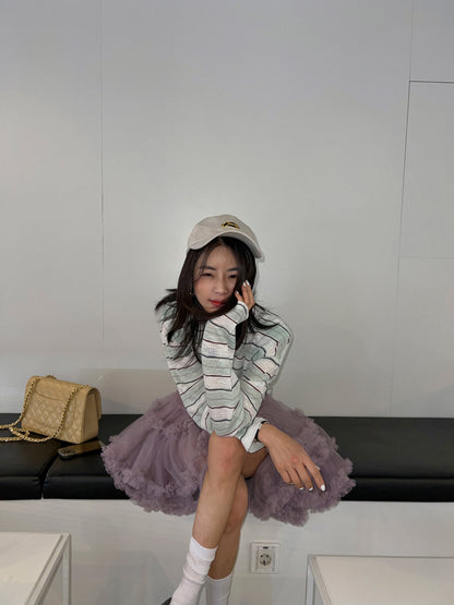 【F60415】韓國蓬蓬網紗甜美蛋糕裙（內有安全褲）250526