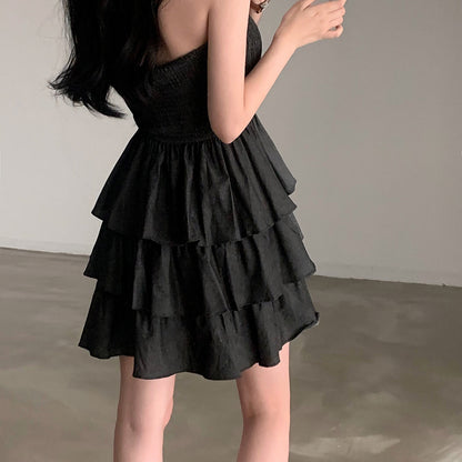 【F60401】實拍韓國復古甜美蛋糕平口洋裝250526
