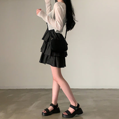【F60401】實拍韓國復古甜美蛋糕平口洋裝250526