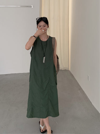 【F60448】實拍夏季戶外休閒設計款速乾材質洋裝250609