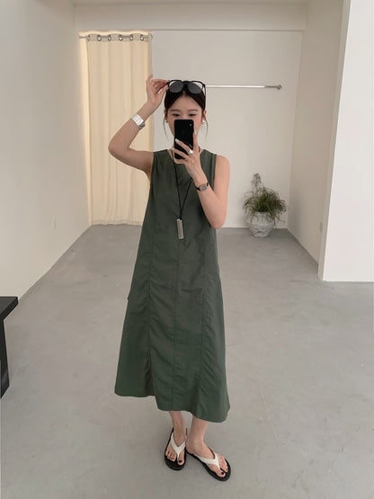 【F60448】實拍夏季戶外休閒設計款速乾材質洋裝250609