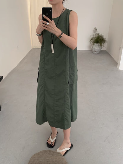 【F60448】實拍夏季戶外休閒設計款速乾材質洋裝250609