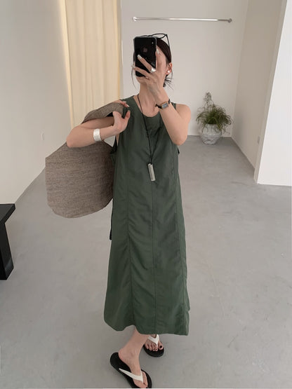 【F60448】實拍夏季戶外休閒設計款速乾材質洋裝250609