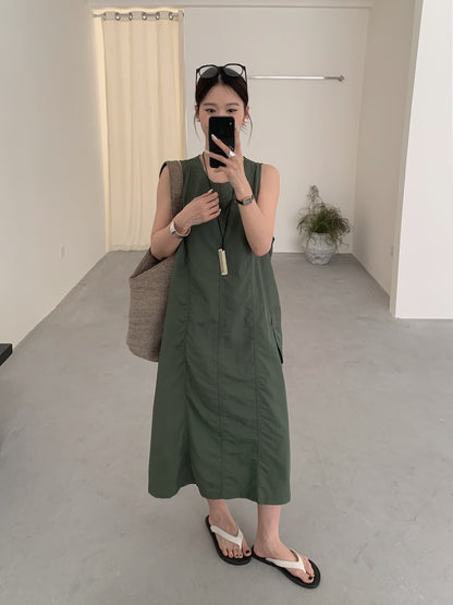 【F60448】實拍夏季戶外休閒設計款速乾材質洋裝250609