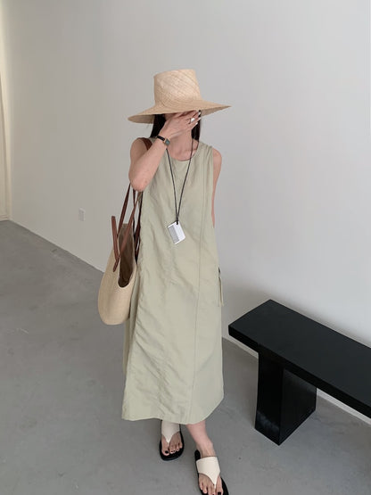 【F60448】實拍夏季戶外休閒設計款速乾材質洋裝250609