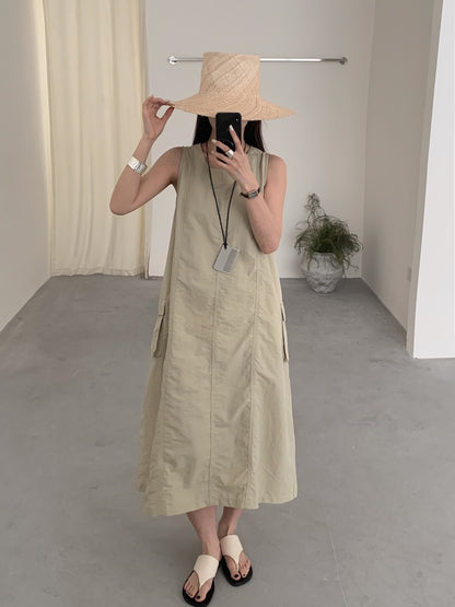 【F60448】實拍夏季戶外休閒設計款速乾材質洋裝250609
