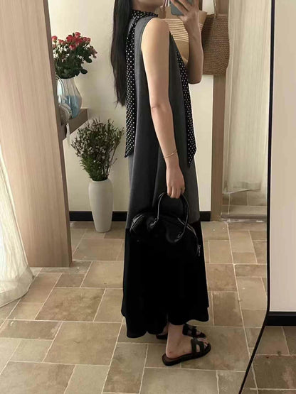 【F60447】】實拍簡約設計款洋裝＋絲巾250609
