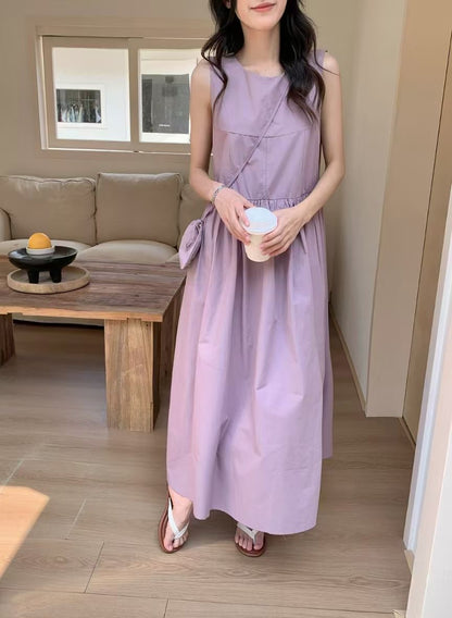 【F60446】實拍韓國夏天簡約氣質洋裝＋斜背小包250609