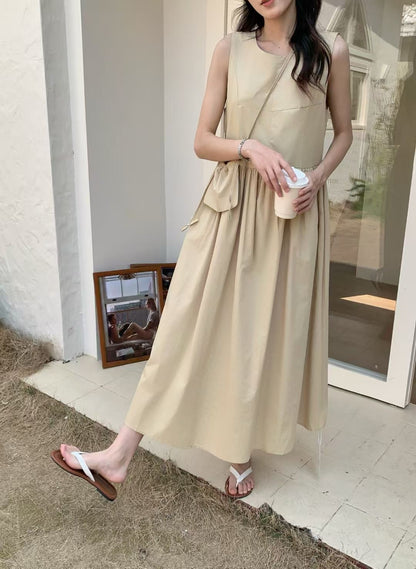 【F60446】實拍韓國夏天簡約氣質洋裝＋斜背小包250609
