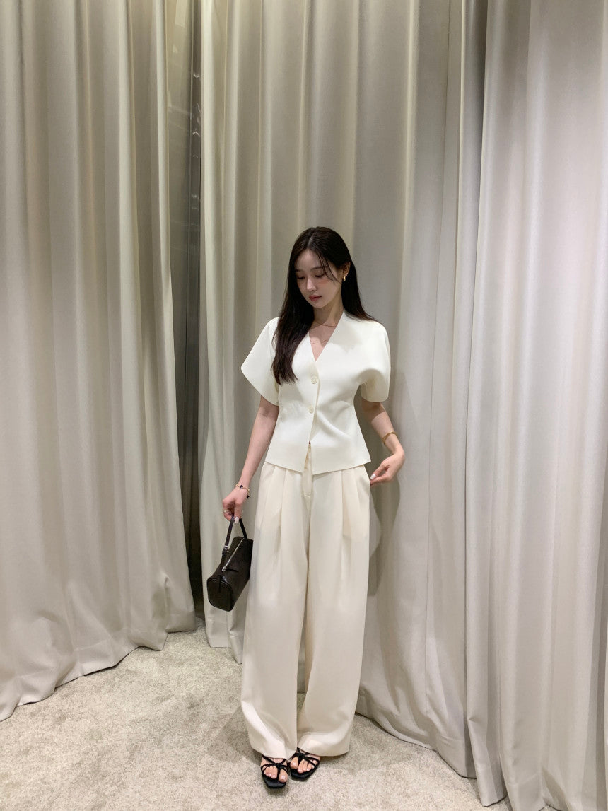 【F60408】韓國夏季法式簡約V領針織開衫250526