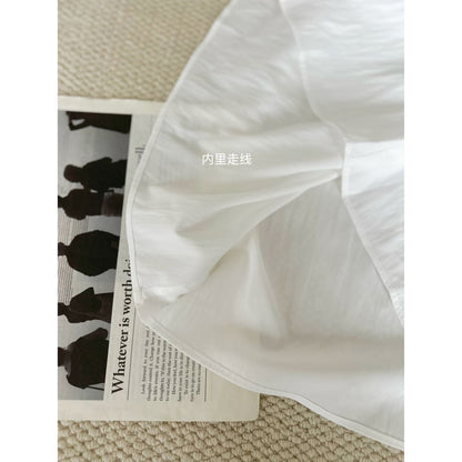 【F60549】法式溫柔減齡🌸無袖細肩帶外穿寬鬆傘擺娃娃裝上衣

260413