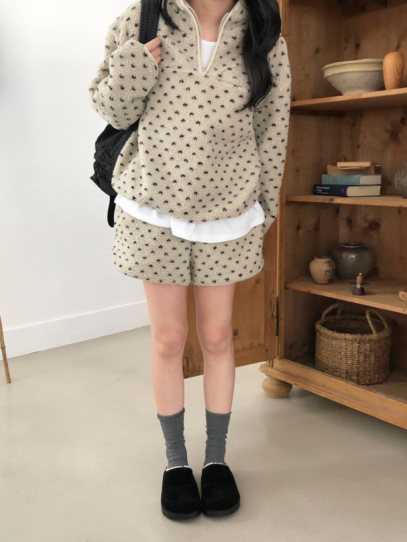 【F60739】冬日暖意・立領羊羔毛愛心休閒套裝260928