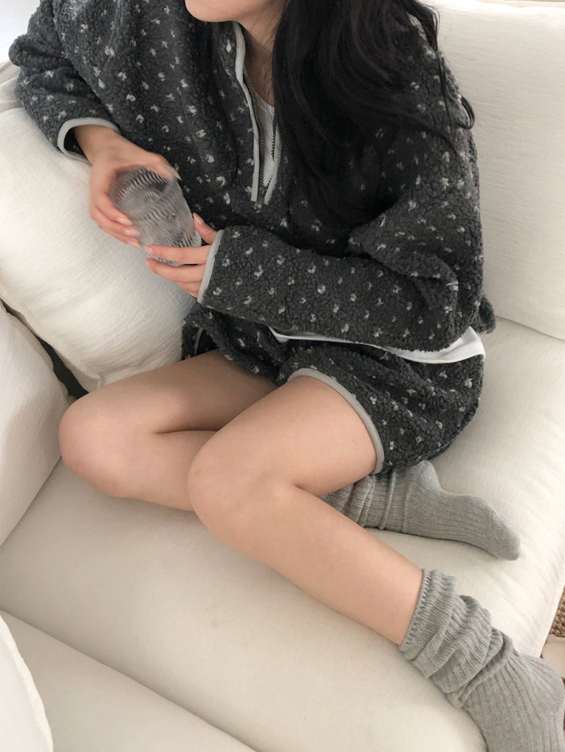 【F60739】冬日暖意・立領羊羔毛愛心休閒套裝260928