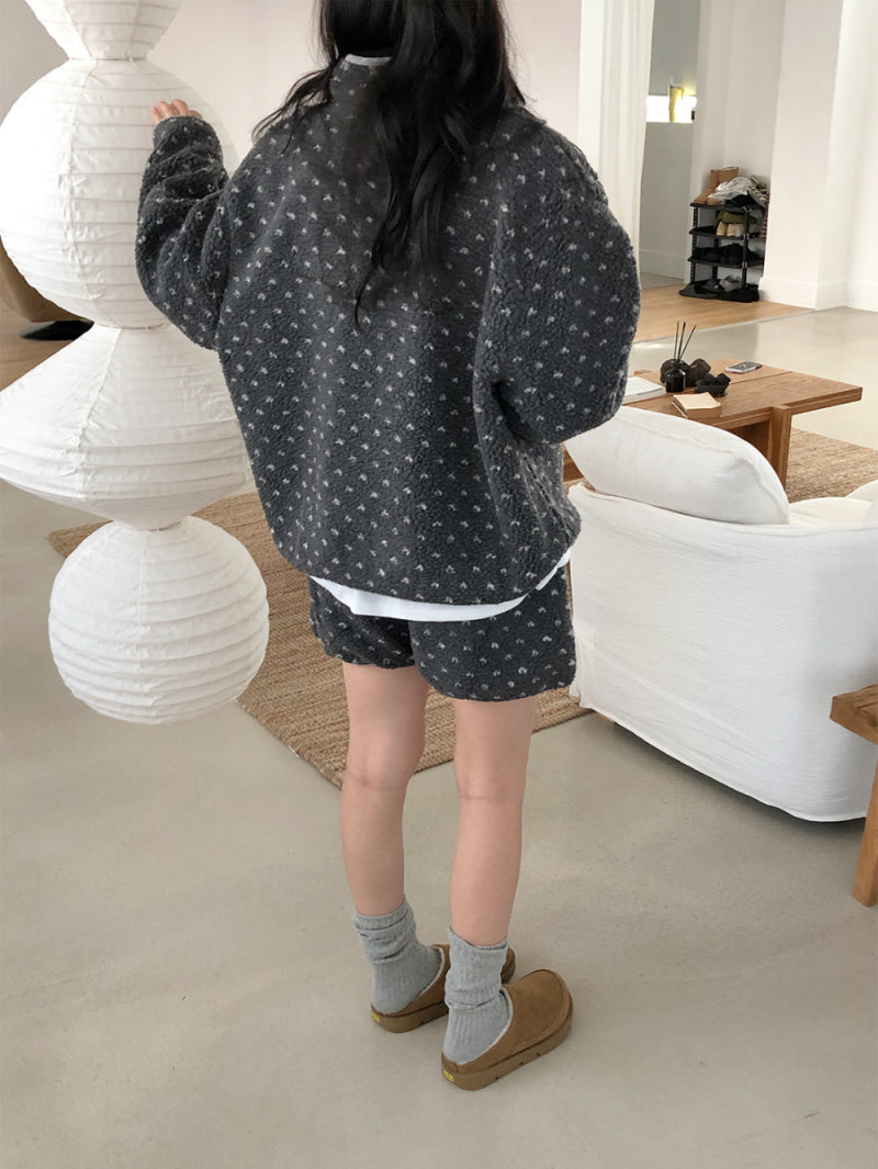 【F60739】冬日暖意・立領羊羔毛愛心休閒套裝260928