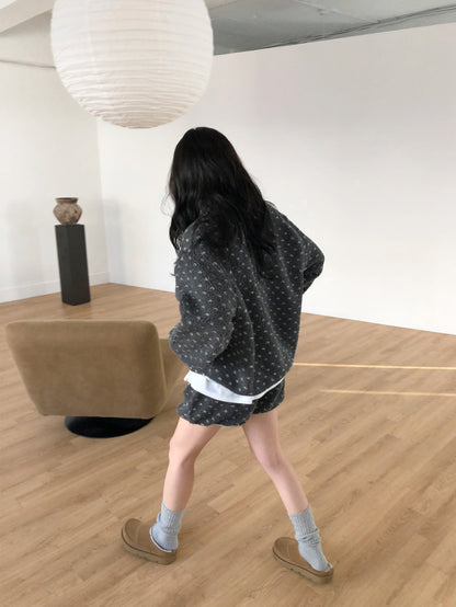 【F60739】冬日暖意・立領羊羔毛愛心休閒套裝260928