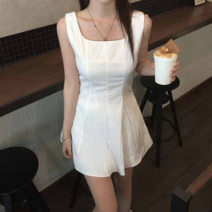 【F60574】甜美初戀感🎀前後皆可綁帶蝴蝶結氣質連身短洋裝260504