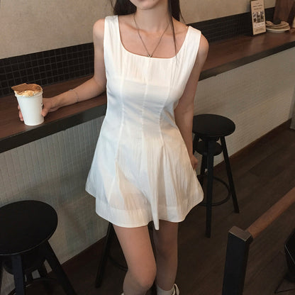 【F60574】甜美初戀感🎀前後皆可綁帶蝴蝶結氣質連身短洋裝260504
