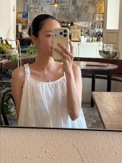【F60613】清新仙女氛圍感🌸韓系立體小花朵細肩帶背心260609