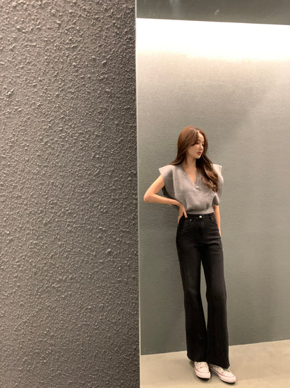 【F60692】復古慵懶・V領寬鬆針織背心260914