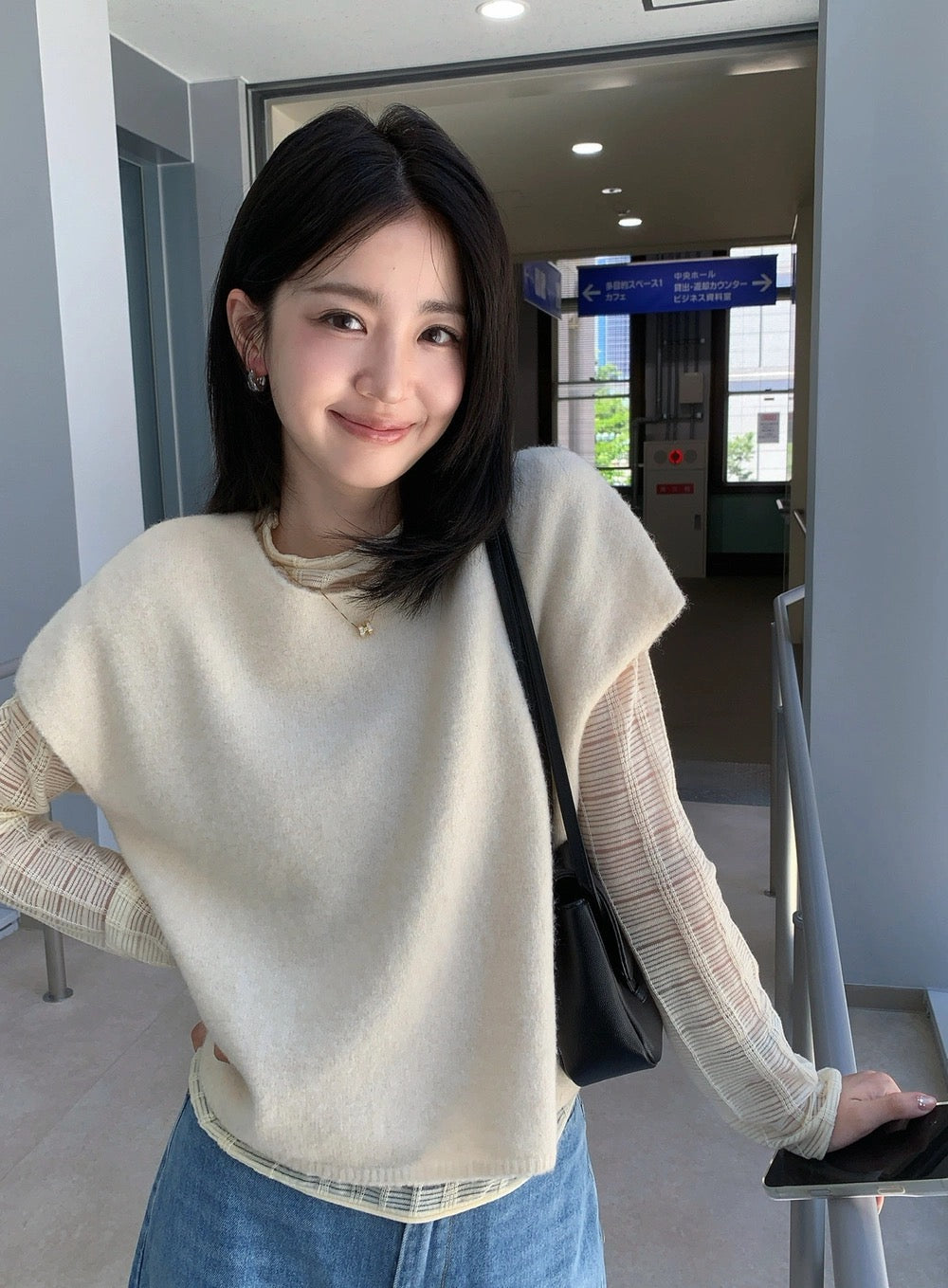 【F60799】韓系溫柔・羊毛背心＋半高領內搭上衣兩件式套裝261019