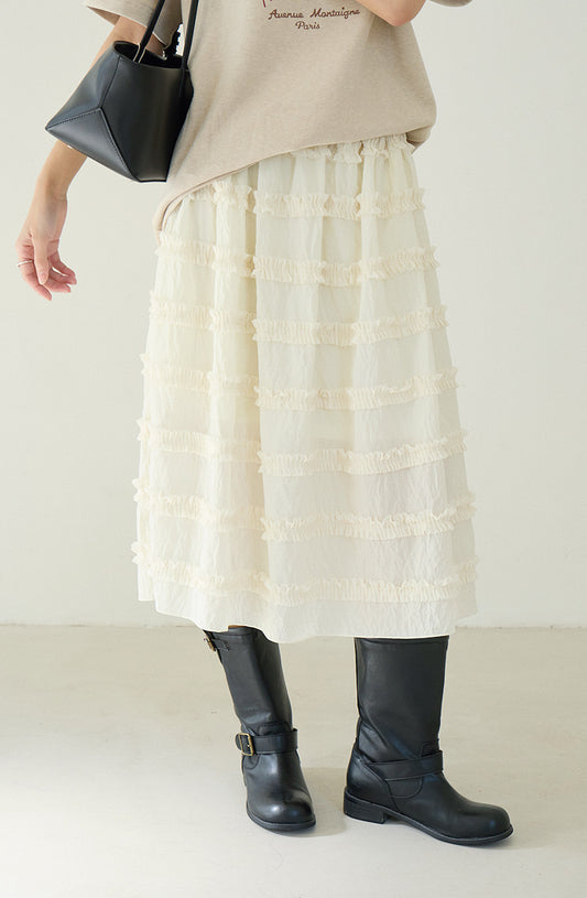 【LD11133】實拍奶杏色高質感蕾絲長裙260128