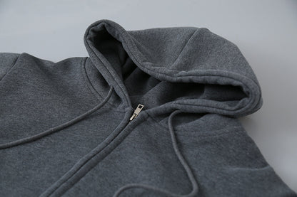 【LD11030】實拍冬季慵懶加絨加厚連帽衞衣外套251124