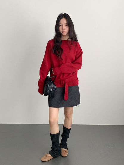 【LD11068】實拍S~XL加厚羊毛呢高腰a字短裙(羊毛10%)251209