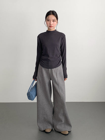 【LD11011】實拍S~XL設計感毛呢西裝闊腿褲251110