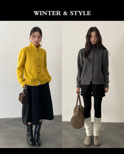 【LD11037】實拍高領開衫針織毛衣251202