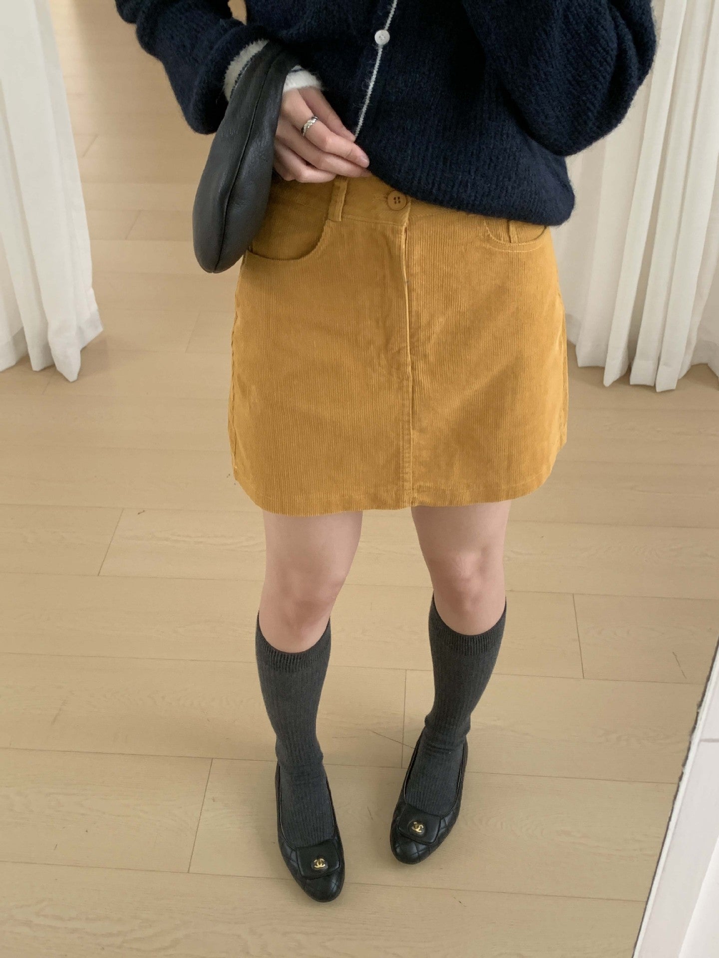 【H562】實拍秋冬S~XL必備復古高腰燈芯絨A字裙251021