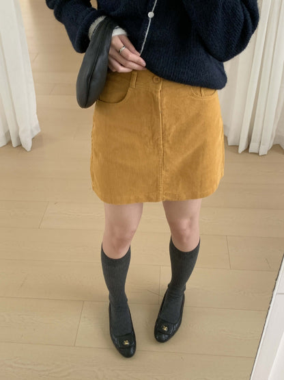 【H562】實拍秋冬S~XL必備復古高腰燈芯絨A字裙251021