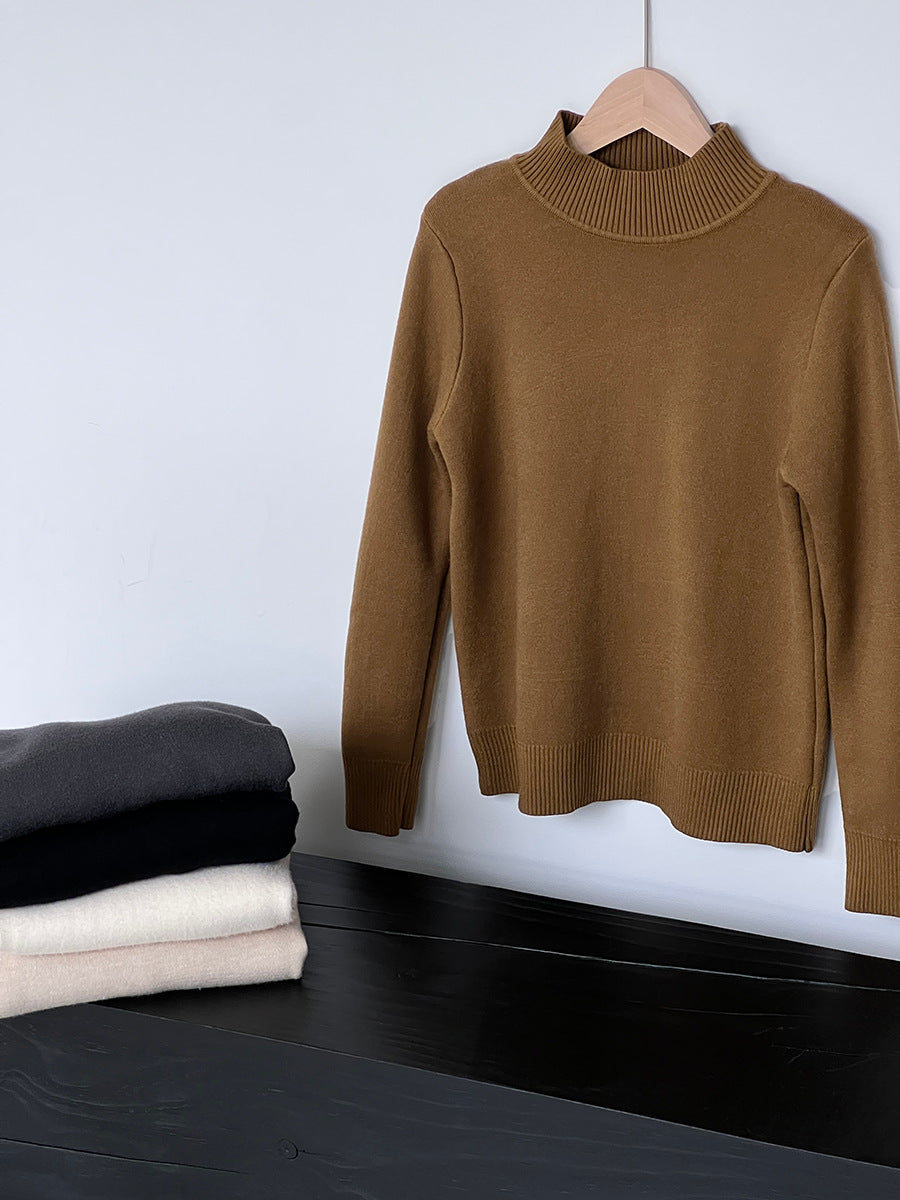 【cimz1190】實拍一體絨加絨加厚保暖小高領針織衫251120