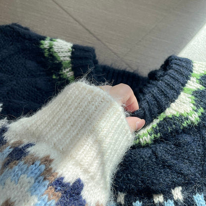 【cimMB850】實拍冬季必備复古費爾島提花針織毛衣251114