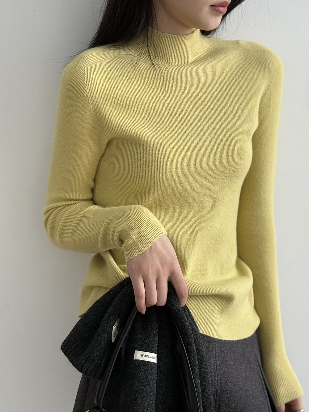 【Y315】實拍高級感半高領針織衫（棉羊毛4%)251106