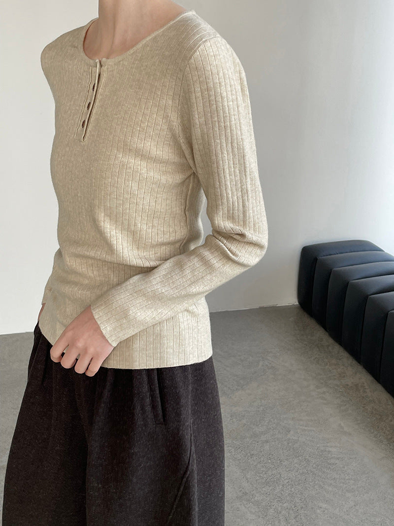 【cimYL369】實拍圓領坑條安迪绒氣質針織衫251201