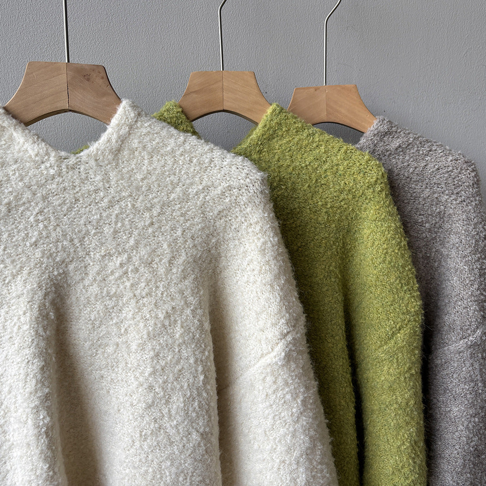 【Y2188】實拍冬季圈圈絨可愛連帽針織毛衣251106