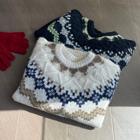 【cimMB850】實拍冬季必備复古費爾島提花針織毛衣251114