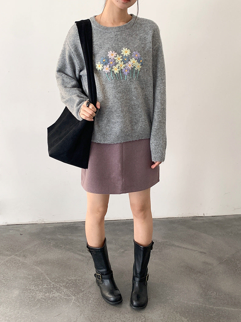 【LD11038】實拍立體小花針織衫251202