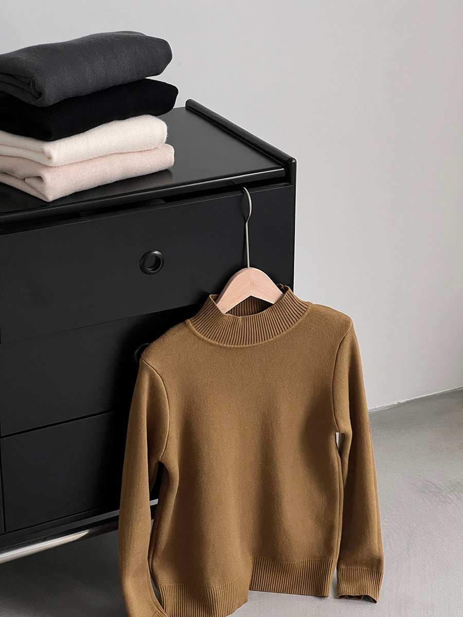 【cimz1190】實拍一體絨加絨加厚保暖小高領針織衫251120