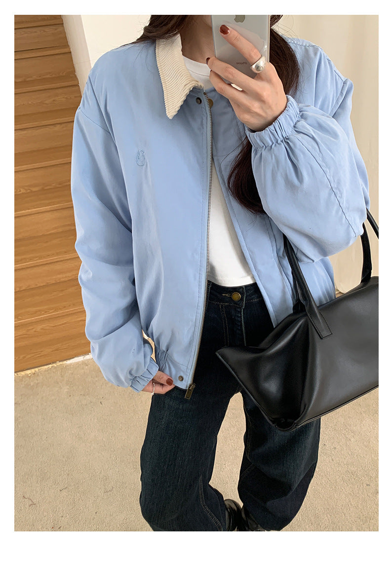 【H5489】實拍復古鋪棉保暖風衣外套251109