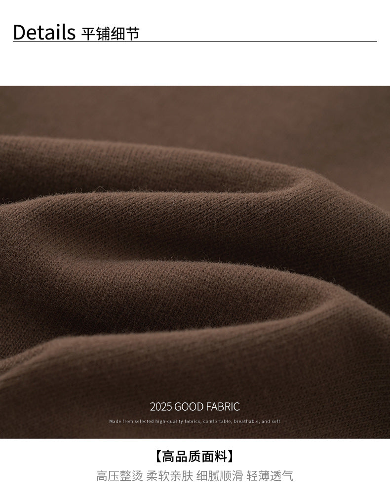 【H5388】實拍基礎7色磨毛圓領短袖T恤250902