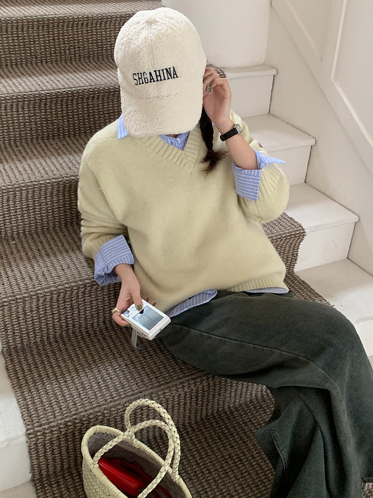 【LD9538】實拍慵懶軟糯寬鬆長袖針織毛衣251103